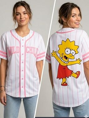 NWT The Simpsons "Wild Child" Lisa Baseball Jersey - Size L